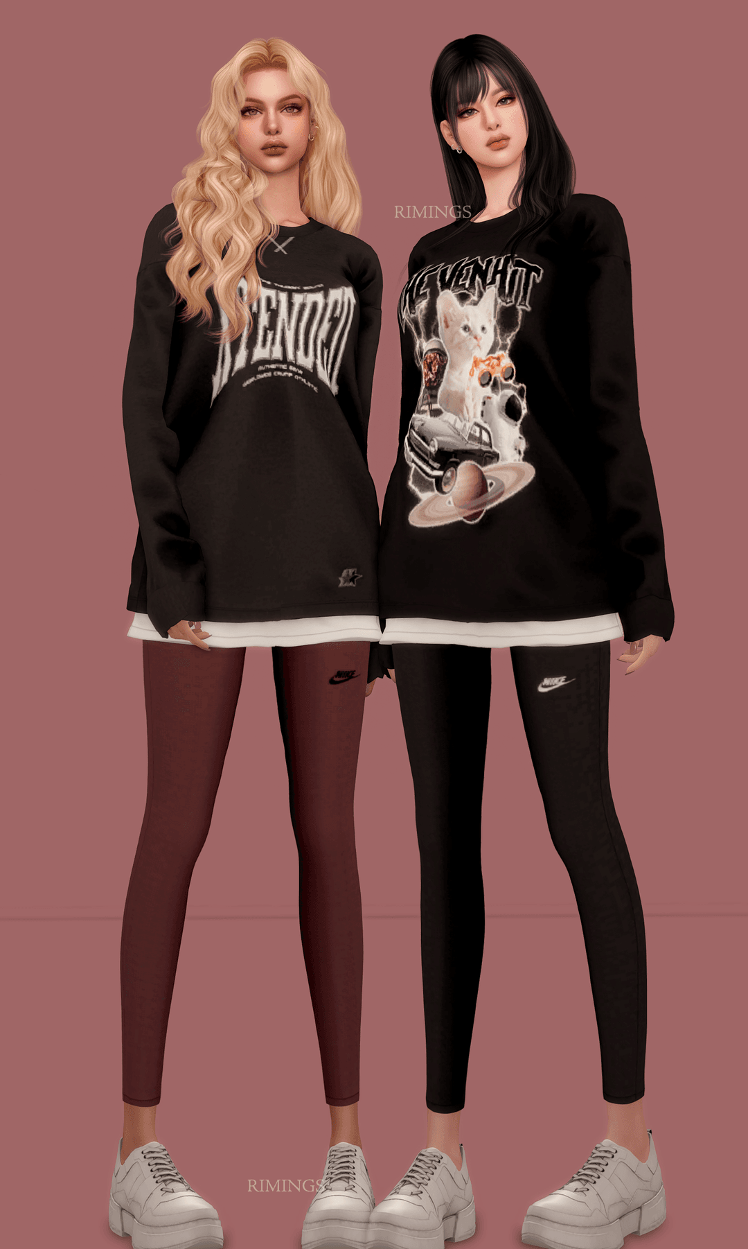 Галерея мода Сет одежды Leggings & Oversize Sweatshirt #2